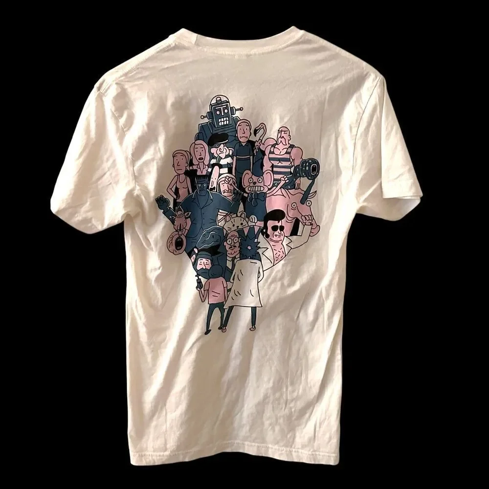 Rick and Morty‎ Adult Swim Short Sleeve White Cotton T-Shirt Graphics Size S